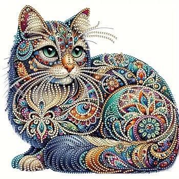 ダイヤモンドペインティングキット 猫と花の風景 90㎝×65cm DAC ダイヤモンドペインティングキット 猫と花の風景 90㎝×65cm DAC